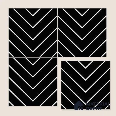 Moroccan Wall & Floor Tile TL 00234 Black & White 1 ft x 1 ft Matte Finish Ceramic Tile - 9 mm | Suitable For Kitchen, Bathroom, Dining Area | Please Expect a Slight Variation of Pattern