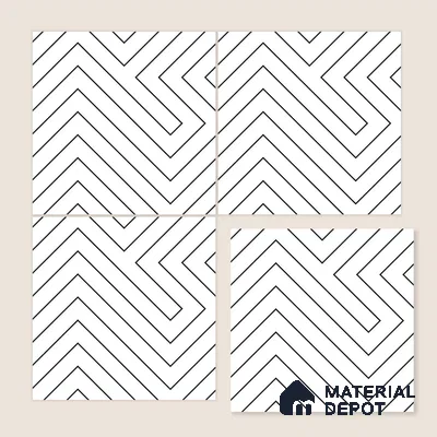 Moroccan Wall & Floor Tile TL 00240 A White 1 ft x 1 ft Matte Finish Ceramic Tile - 9 mm | Suitable For Kitchen, Bathroom, Dining Area | Please Expect a Slight Variation of Pattern