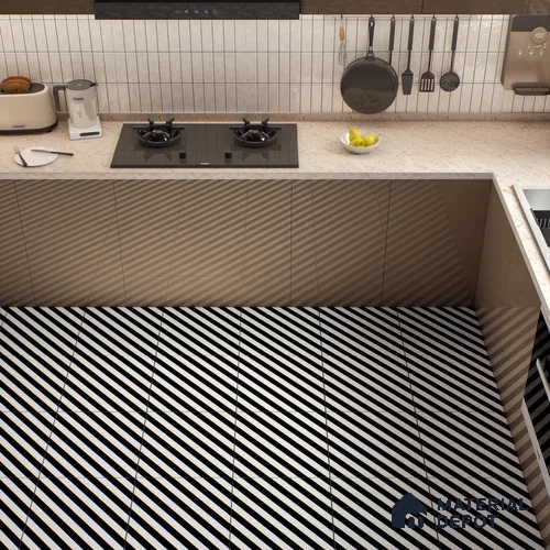Moroccan Wall & Floor Tile TL 00244 Monochrome Thin 1 ft x 1 ft Matte Finish Ceramic Tile - 9 mm | Suitable For Kitchen, Bathroom, Dining Area | Please Expect a Slight Variation of Pattern