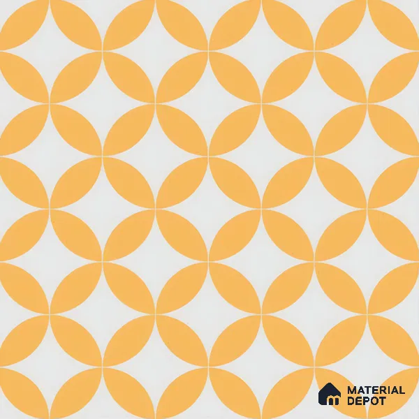 Moroccan Wall & Floor Tile TL 00245 Lemon Yellow 1 ft x 1 ft Matte Finish Ceramic Tile - 9 mm | Suitable For Kitchen, Bathroom, Dining Area | Please Expect a Slight Variation of Pattern