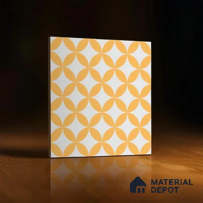Moroccan Wall & Floor Tile TL 00245 Lemon Yellow 1 ft x 1 ft Matte Finish Ceramic Tile - 9 mm | Suitable For Kitchen, Bathroom, Dining Area | Please Expect a Slight Variation of Pattern