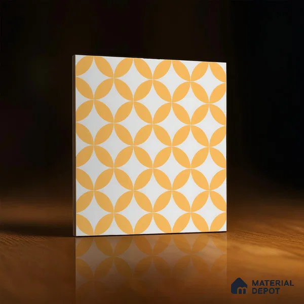 Moroccan Wall & Floor Tile TL 00245 Lemon Yellow 1 ft x 1 ft Matte Finish Ceramic Tile - 9 mm | Suitable For Kitchen, Bathroom, Dining Area | Please Expect a Slight Variation of Pattern