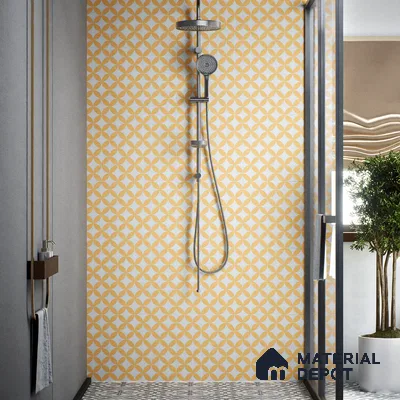 Moroccan Wall & Floor Tile TL 00245 Lemon Yellow 1 ft x 1 ft Matte Finish Ceramic Tile - 9 mm | Suitable For Kitchen, Bathroom, Dining Area | Please Expect a Slight Variation of Pattern