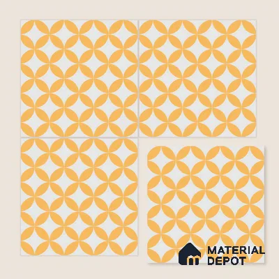 Moroccan Wall & Floor Tile TL 00245 Lemon Yellow 1 ft x 1 ft Matte Finish Ceramic Tile - 9 mm | Suitable For Kitchen, Bathroom, Dining Area | Please Expect a Slight Variation of Pattern