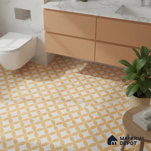 Moroccan Wall & Floor Tile TL 00245 Lemon Yellow 1 ft x 1 ft Matte Finish Ceramic Tile - 9 mm | Suitable For Kitchen, Bathroom, Dining Area | Please Expect a Slight Variation of Pattern