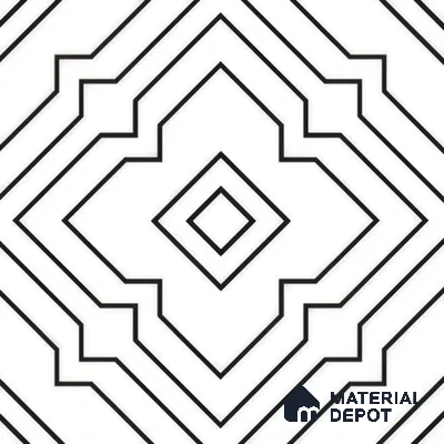 Moroccan Wall & Floor Athangudi Tile TL 00246 White 1 ft x 1 ft Matte Finish Ceramic Tile - 9 mm | Suitable For Kitchen, Bathroom, Dining Area | Please Expect a Slight Variation of Pattern