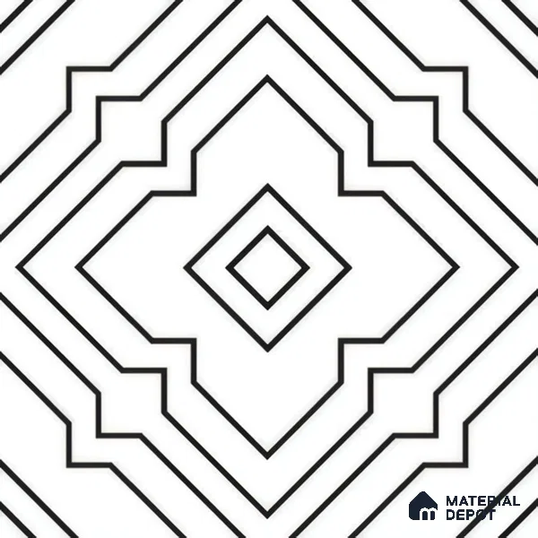 Moroccan Wall & Floor Athangudi Tile TL 00246 White 1 ft x 1 ft Matte Finish Ceramic Tile - 9 mm | Suitable For Kitchen, Bathroom, Dining Area | Please Expect a Slight Variation of Pattern