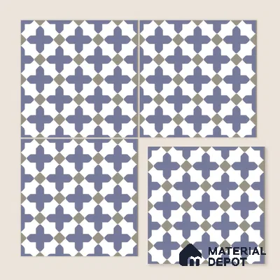 Moroccan Wall & Floor Tile TL 00247 Blue 1 ft x 1 ft Matte Finish Ceramic Tile - 9 mm | Suitable For Kitchen, Bathroom, Dining Area | Please Expect a Slight Variation of Pattern