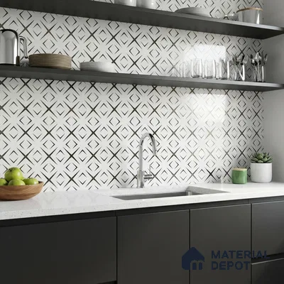 Glass Highligter Wall Tile TL 00259 A Gold Axis 2 ft x 1 ft Glossy Finish Ceramic Tile - 9 mm | Suitable For Bathroom, Kitchen Backsplashes