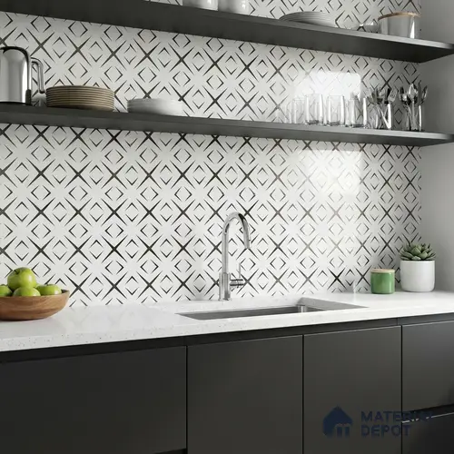 Glass Highligter Wall Tile TL 00259 A Gold Axis 2 ft x 1 ft Glossy Finish Ceramic Tile - 9 mm | Suitable For Bathroom, Kitchen Backsplashes