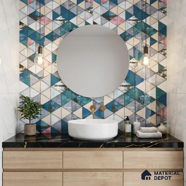 Glass Highlighter Wall Tile TL 00263 Harbour Patch 2 ft x 1 ft Glossy Finish Ceramic Tile - 9 mm | Suitable For Kitchen, Bathroom & Accent/Feature Wall