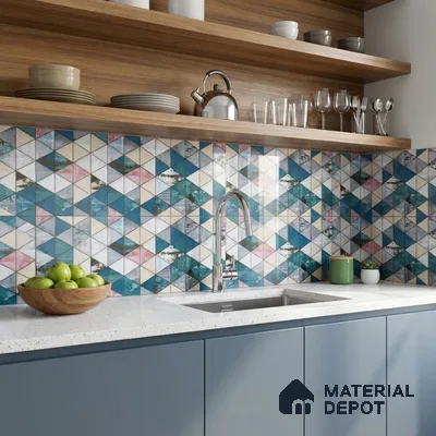 Glass Highlighter Wall Tile TL 00263 Harbour Patch 2 ft x 1 ft Glossy Finish Ceramic Tile - 9 mm | Suitable For Kitchen, Bathroom & Accent/Feature Wall