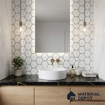 Glass Highligter Wall Tile TL 00265 Shadow Hive 2 ft x 1 ft Glossy Finish Ceramic Tile - 9 mm | Suitable For Bathroom, Kitchen Backsplashes