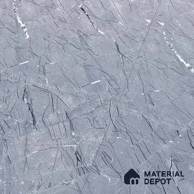 Marble Bardiglio Wall & Floor Tile TL 00360 Slate Grey 4 ft x 2 ft Matte Finish Vitrified Tile - 9 mm | Suitable For Living Room, Bedroom, Kitchen