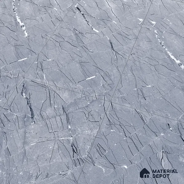 Marble Bardiglio Wall & Floor Tile TL 00360 Slate Grey 4 ft x 2 ft Matte Finish Vitrified Tile - 9 mm | Suitable For Living Room, Bedroom, Kitchen