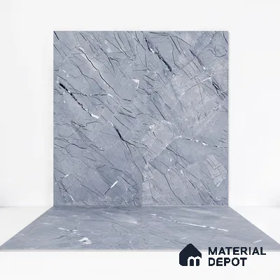 Marble Bardiglio Wall & Floor Tile TL 00360 Slate Grey 4 ft x 2 ft Matte Finish Vitrified Tile - 9 mm | Suitable For Living Room, Bedroom, Kitchen