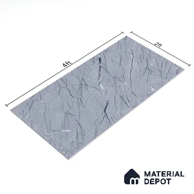 Marble Bardiglio Wall & Floor Tile TL 00360 Slate Grey 4 ft x 2 ft Matte Finish Vitrified Tile - 9 mm | Suitable For Living Room, Bedroom, Kitchen