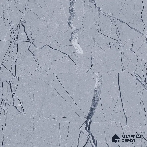 Marble Bardiglio Wall & Floor Tile TL 00360 Slate Grey 4 ft x 2 ft Matte Finish Vitrified Tile - 9 mm | Suitable For Living Room, Bedroom, Kitchen