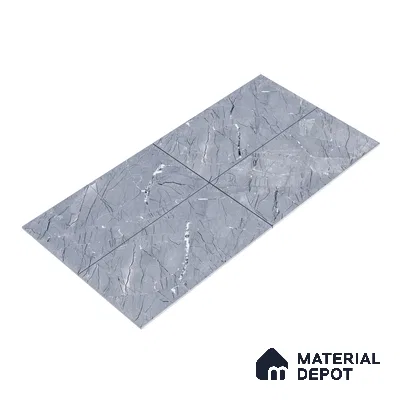Marble Bardiglio Wall & Floor Tile TL 00360 Slate Grey 4 ft x 2 ft Matte Finish Vitrified Tile - 9 mm | Suitable For Living Room, Bedroom, Kitchen