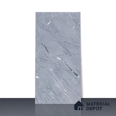 Marble Bardiglio Wall & Floor Tile TL 00360 Slate Grey 4 ft x 2 ft Matte Finish Vitrified Tile - 9 mm | Suitable For Living Room, Bedroom, Kitchen