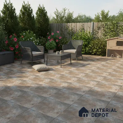 TL 00419 Rustic Brown 16 x 16 inch Matte Finish Parking Anti Skid Vitrified Floor Tile - 12 mm | Pattern Alignment May Vary | 2-3 mm Spacer is Mandatory