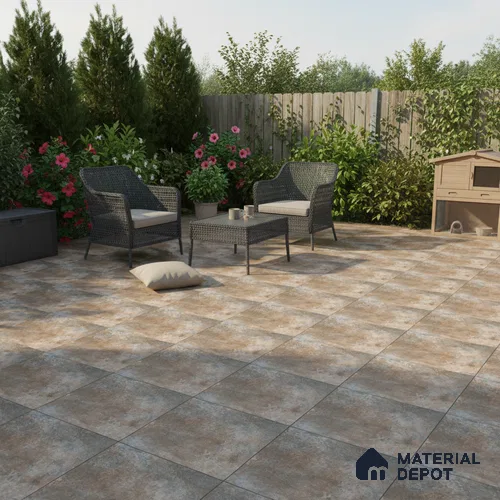 TL 00419 Rustic Brown 16 x 16 inch Matte Finish Parking Anti Skid Vitrified Floor Tile - 12 mm | Pattern Alignment May Vary | 2-3 mm Spacer is Mandatory