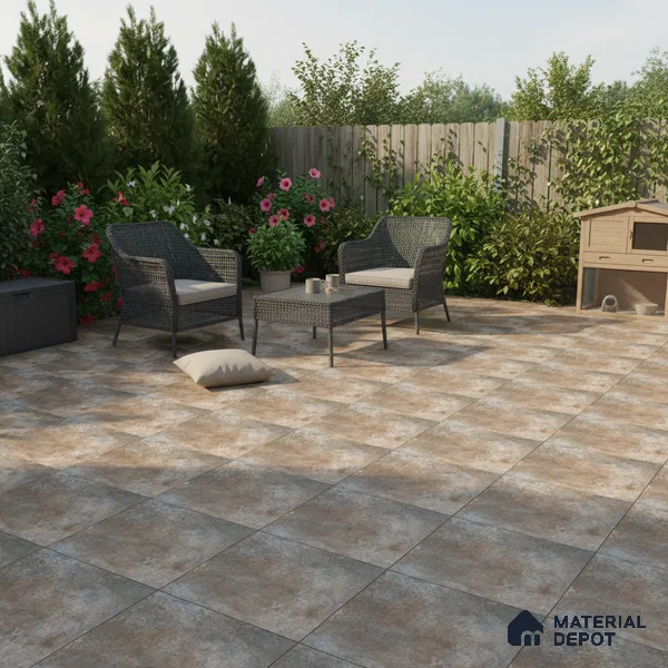 TL 00419 Rustic Brown 16 x 16 inch Matte Finish Parking Anti Skid Vitrified Floor Tile - 12 mm | Pattern Alignment May Vary | 2-3 mm Spacer is Mandatory
