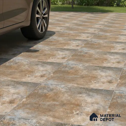 TL 00419 Rustic Brown 16 x 16 inch Matte Finish Parking Anti Skid Vitrified Floor Tile - 12 mm | Pattern Alignment May Vary | 2-3 mm Spacer is Mandatory