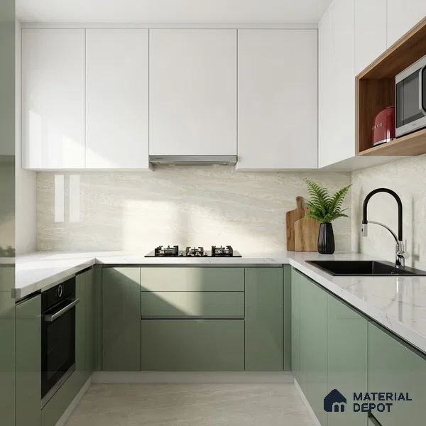 Double Charge Floor & Wall Tile TL 00425 Dualcore Everest White 4 ft x 2 ft Vitrified Glossy Finish - 9 mm | Suitable for Bedroom, Living Room, Office & Bathroom Wall