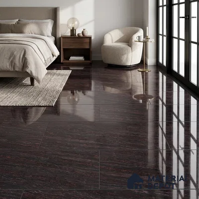 Double Charge Floor & Wall Tile TL 00427 Dualcore Jet Black 4 ft x 2 ft Vitrified Glossy Finish - 9 mm | Suitable for Bedroom, Living Room, Office & Bathroom Wall