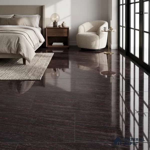 Double Charge Floor & Wall Tile TL 00427 Dualcore Jet Black 4 ft x 2 ft Vitrified Glossy Finish - 9 mm | Suitable for Bedroom, Living Room, Office & Bathroom Wall
