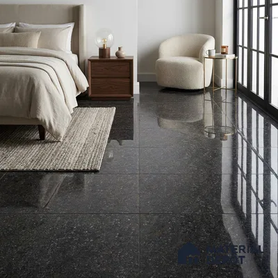 Double Charge Floor & Wall Tile TL 00430 Dualcore Inky Black 4 ft x 2 ft Vitrified Glossy Finish - 9 mm | Suitable for Bedroom, Living Room, Office & Bathroom Wall