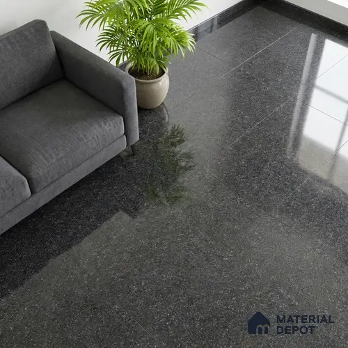 Double Charge Floor & Wall Tile TL 00430 Dualcore Inky Black 4 ft x 2 ft Vitrified Glossy Finish - 9 mm | Suitable for Bedroom, Living Room, Office & Bathroom Wall