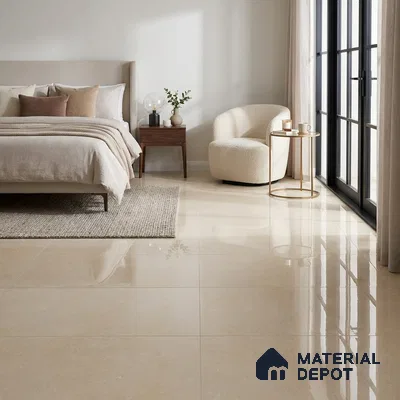 Double Charge Floor & Wall Tile TL 00432 Dualcore Vanilla Beige 4 ft x 2 ft Vitrified Glossy Finish - 9 mm | Suitable for Bedroom, Living Room, Office & Bathroom Wall