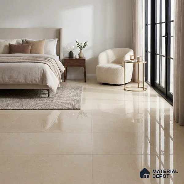 Double Charge Floor & Wall Tile TL 00432 Dualcore Vanilla Beige 4 ft x 2 ft Vitrified Glossy Finish - 9 mm | Suitable for Bedroom, Living Room, Office & Bathroom Wall