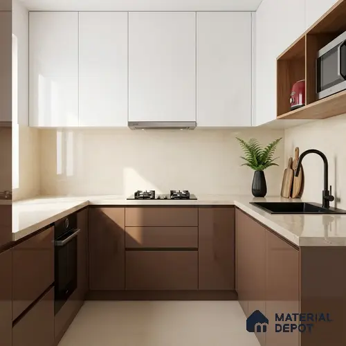 Double Charge Floor & Wall Tile TL 00432 Dualcore Vanilla Beige 4 ft x 2 ft Vitrified Glossy Finish - 9 mm | Suitable for Bedroom, Living Room, Office & Bathroom Wall