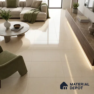 Marble Double Charge Wall & Floor Tile TL 00432 Vanilla Beige 4 ft x 2 ft Glossy Finish Vitrified Tile - 9 mm | Suitable For Living Room, Bedroom, Dining