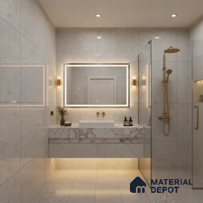 Double Charge Floor & Wall Tile TL 00434 Dualcore Misty Grey 4 ft x 2 ft Vitrified Glossy Finish - 9 mm | Suitable for Bedroom, Living Room, Office & Bathroom Wall