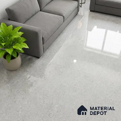 Double Charge Floor & Wall Tile TL 00434 Dualcore Misty Grey 4 ft x 2 ft Vitrified Glossy Finish - 9 mm | Suitable for Bedroom, Living Room, Office & Bathroom Wall