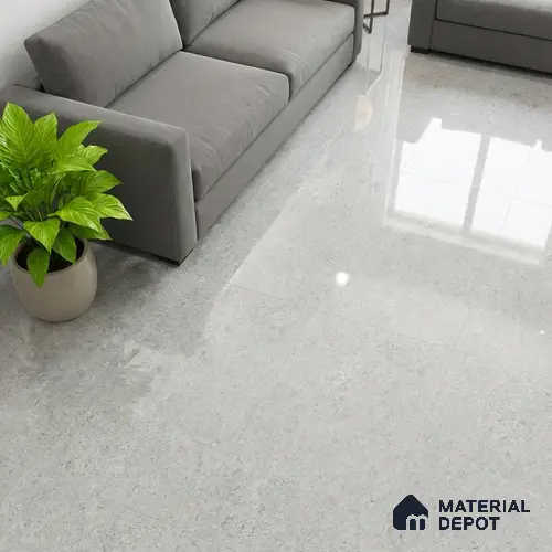 Double Charge Floor & Wall Tile TL 00434 Dualcore Misty Grey 4 ft x 2 ft Vitrified Glossy Finish - 9 mm | Suitable for Bedroom, Living Room, Office & Bathroom Wall