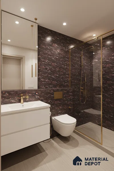 Double Charge Floor & Wall Tile TL 00439 Dualcore Foxy Red 4 ft x 2 ft Vitrified Glossy Finish - 9 mm | Suitable for Bedroom, Living Room, Office & Bathroom Wall