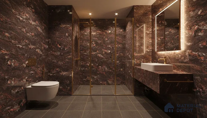 Double Charge Floor & Wall Tile TL 00439 Dualcore Foxy Red 4 ft x 2 ft Vitrified Glossy Finish - 9 mm | Suitable for Bedroom, Living Room, Office & Bathroom Wall