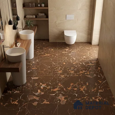 TL 00504 B Pattern 2 Coffee Umber 12 x 12 Inch Matte Finish Anti Skid Ceramic Floor Tile - 9 mm
