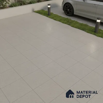 Budget Friendly Plain Look Value for Money Parking Beige Crema Floor Tile 16 x 16 inch | TL 00591 | Vitrified Matte Finish Tile - 12 mm | Suitable For Parking, Outdoor, Balcony & Terrace | Pattern Alignment May Vary | 2-3 mm Spacer is Mandatory