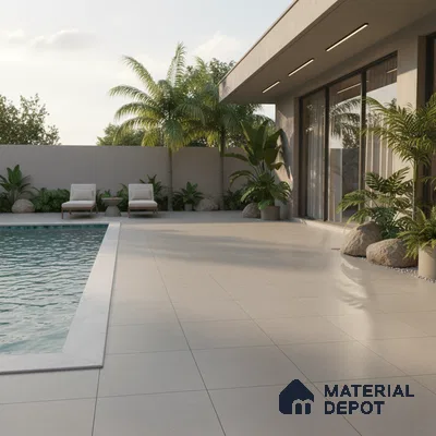Budget Friendly Plain Look Value for Money Parking Beige Crema Floor Tile 16 x 16 inch | TL 00591 | Vitrified Matte Finish Tile - 12 mm | Suitable For Parking, Outdoor, Balcony & Terrace | Pattern Alignment May Vary | 2-3 mm Spacer is Mandatory