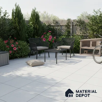 Budget Friendly Plain Look Value for Money Parking Cool Grey Floor Tile 16 x 16 inch | TL 00593 | Vitrified Matte Finish Tile - 12 mm | Suitable For Parking, Outdoor, Balcony & Terrace | Pattern Alignment May Vary | 2-3 mm Spacer is Mandatory