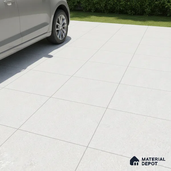 Budget Friendly Plain Look Value for Money Parking Cool Grey Floor Tile 16 x 16 inch | TL 00593 | Vitrified Matte Finish Tile - 12 mm | Suitable For Parking, Outdoor, Balcony & Terrace | Pattern Alignment May Vary | 2-3 mm Spacer is Mandatory