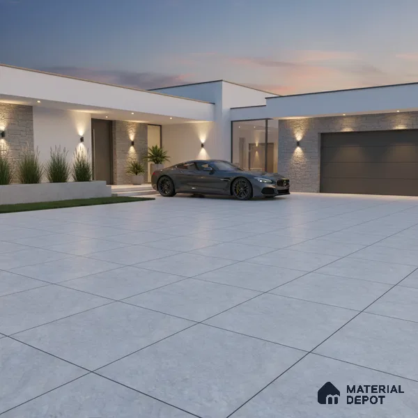 Budget Friendly Marble Look Value for Money Parking Grayscale Floor Tile 16 x 16 inch | TL 00598 | Vitrified Matte Finish Tile - 12 mm | Suitable For Parking, Bathroom, Balcony & Terrace | Pattern Alignment May Vary | 2-3 mm Spacer is Mandatory
