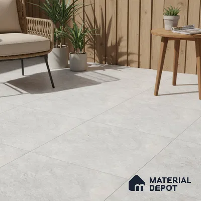 Budget Friendly Marble Look Value for Money Parking Grayscale Floor Tile 16 x 16 inch | TL 00598 | Vitrified Matte Finish Tile - 12 mm | Suitable For Parking, Bathroom, Balcony & Terrace | Pattern Alignment May Vary | 2-3 mm Spacer is Mandatory
