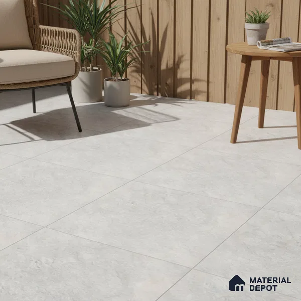 Budget Friendly Marble Look Value for Money Parking Grayscale Floor Tile 16 x 16 inch | TL 00598 | Vitrified Matte Finish Tile - 12 mm | Suitable For Parking, Bathroom, Balcony & Terrace | Pattern Alignment May Vary | 2-3 mm Spacer is Mandatory